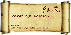 Cserényi Kelemen névjegykártya